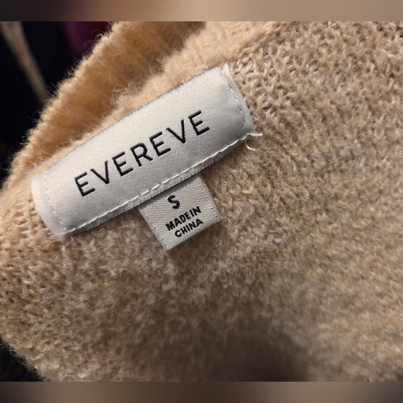 Evereve Womens Pullover Crew Neck Beige Collette Checkered Sweater, Small - Picture 7 of 8